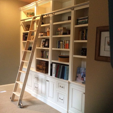 Library Painted and glazed with Rolling Ladder