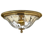 Hinkley - Hinkley Cambridge - 7.5" Flush Mount, Burnished Brass Finish - Ceiling Mount  Remodel:   Trim Included:Cambridge 7.5" Flush Mount Burnished Brass *UL Approved: YES *Energy Star Qualified: n/a  *ADA Certified: n/a  *Number of Lights: Lamp: 2-*Wattage:60w A19 Medium Base bulb(s) *Bulb Included:No *Bulb Type:A19 Medium Base *Finish Type:Burnished Brass