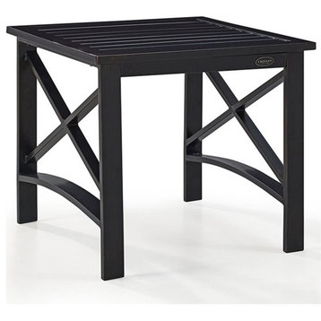 Crosley Furniture Kaplan Metal Patio End Table in Oil Rubbed Bronze