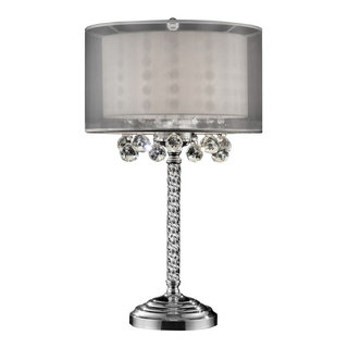 32.5 in AURORA BAROCCO SHADE CRYSTAL GOLD TABLE LAMP 
