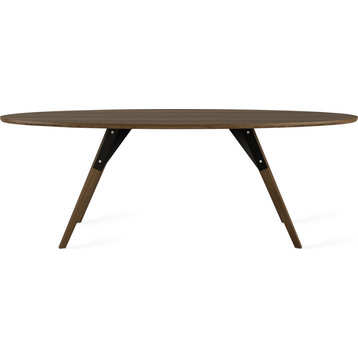 Clarke Thin Oval Coffee Table - Black, Walnut