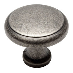 Cosmas - Cosmas 9985AS Round Cabinet Knob, 1-1/8" Diameter, Set of 5, Weathered Nickel - Cabinet And Drawer Knobs
