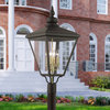 4 Light Bronze Outdoor Extra Large Post Top Lantern, Antique Brass