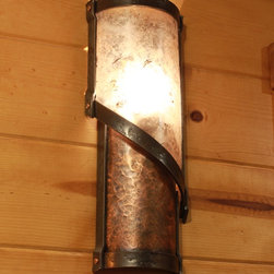 Spiral Copper and Mica Sconce - Wall Sconces