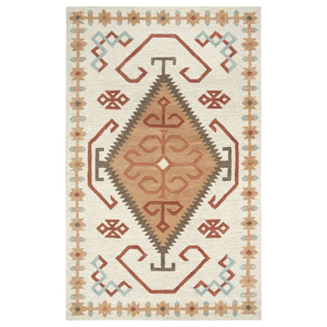 Alora Decor Durango 5' x 8' Southwest/Tribal Ivory/Multi Hand-Tufted Area Rug