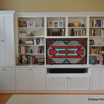 Built Ins with Quilt TV Cover