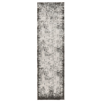 Nourison Desire 2'3" x 7'6" Grey/Ivory Modern Indoor Area Rug