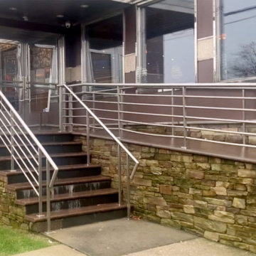 Satin Stainless Steel Railing & Ramp