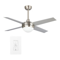 Carro - CARRO 48'' Indoor Ceiling Fan with Light and Wall Control for Home, Silver/Gray - Ceiling Fans
