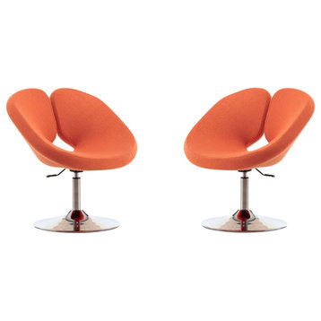 Manhattan Comfort Perch Wool Blend Adjustable Chair, Orange, Set of 2