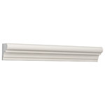 Baugrup / Ace Foam Designs LLC - Exterior Window Sill Decoration - Exterior decorative moulding / corniche, made from EPS Foam and precoated with the unique BAUCOAT exterior grade acrylic coating. Items are delivered in standard 8" (96 in) long bars, as shown in section, without bevel cuts or corner pre-cuts. All bevel cuts and adjustments are made on site with a handsaw or circular saw. Joints are made with approved adhesives and may be additionally overlapped with a thin alkali resistant fiber glass mesh. Profiles are ready for application with any approved EPS adhesive on the existing wall, according to manufacturer's instructions. Ready for primer/sealer and paint. Items are decorative only and cannot be used as structural and are not intended to carry loads (other than snow load).