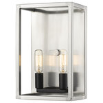 Z-lite - Z-Lite 456-2S-BN-BK Two Light Wall Sconce Quadra Brushed Nickel / Black - Clean, modern lines dominate the aesthetic of this captivating two-light wall sconce. With a stylish two-tone finish in brushed nickel and black, its geometric-influenced body enhances the charming effect of candelabra-style bulb bases.