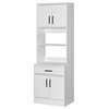 Better Home Products Shelby Tall Wooden Kitchen Pantry, White