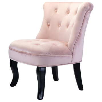 Jane Uphlostered Ottoman Accent Chair, Pink
