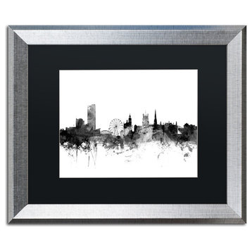 Michael Tompsett 'Sheffield England Skyline B&W' Matted Framed Art, 16x20