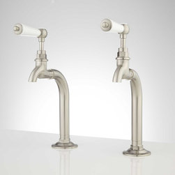 ROGERS KITCHEN BASIN FAUCET WITH PORCELAIN LEVER HANDLES - Kitchen Faucets