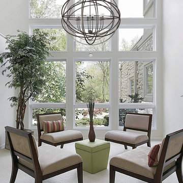Solaris Collection 6-Light 40" English Bronze Chandelier with Clear Smooth Balls