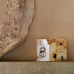 Marble cube with Stainless Steel Ring - Home Decor