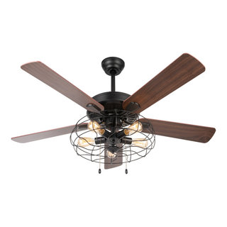 Prominence Home Brightondale 52-in Matte Black LED Indoor/Outdoor Ceiling Fan with Light (5-Blade)