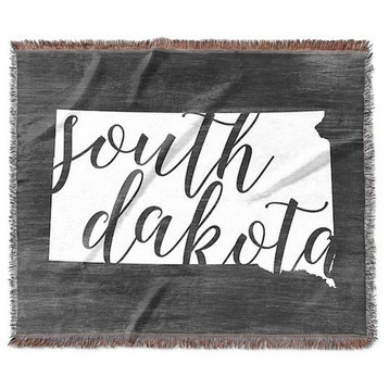 "Home State Typography, South Dakota" Woven Blanket 60"x50"