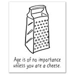 DDCG - Age Is Of No Importance, Unless You Are Cheese Canvas Wall Art, 16"x20" - Add a little humor to your walls with the Age Is of No Importance, Unless You Are Cheese Canvas Wall Art. This premium gallery wrapped canvas features an illustration of a cheese grater and black text that reads "Age Is of No Importance, Unless You Are Cheese". The wall art is printed on professional grade tightly woven canvas with a durable construction, finished backing, and is built ready to hang. The result is a funny piece of wall art that is perfect for your bar, kitchen, gallery wall or above your bar cart. This piece makes a great gift for any wine lover.