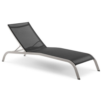 Savannah Outdoor Patio Mesh Chaise Lounge Chair - Retro-Modern Design All-Weath
