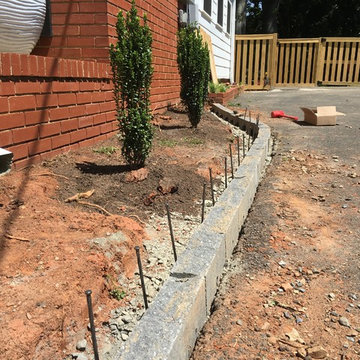 Front Yard Landscaping with Retaining Wall