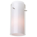 Access Lighting - Glass 'n Glass Cylinder Shade, Brushed Steel, Clear Opal Glass - Light up your life (and your home) with this unique and trendy Glass'n Glass Cylinder Shade . Featuring a beautiful brushed steel finish and clear-opal color, this light will enhance any living area. Whether arranged in your foyer, family room, bedroom, or even kitchen, this versatile piece will shine wherever it's placed!