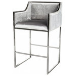 Statements by J - Erin Bar Chair, Silver - Seat height: 27.5"