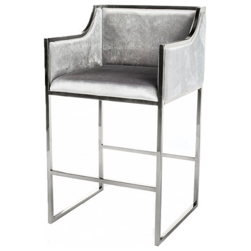 Erin Bar Chair, Silver
