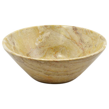 Nature Home Decor BW5SB Sahara Beige Marble 9-inch Decorative Fruit Bowl