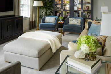 Example of a classic family room design in Seattle