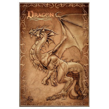 Dragon Parchment, Birch Wood Print