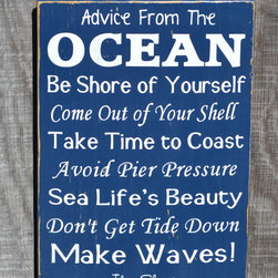 Beach Decor, Beach Rules, Poems Advice Ocean Sign - Novelty Signs