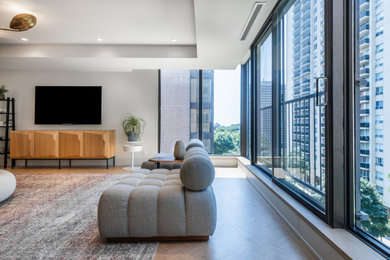 Transitional living room photo in Toronto