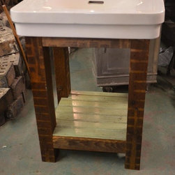 Reclaimed Hemlock Joists Sink Base - Bathroom Vanities And Sink Consoles