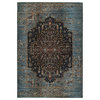 Echo Regal Medallion Blue and Navy Area Rug, 7'10"x10'10"