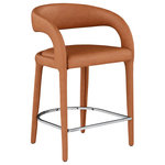 Meridian Furniture - Sylvester Faux Leather Stool, Cognac - Modernize your home with this Sylvester cognac vegan leather stool. Featuring soft and durable cognac vegan leather upholstery, this stool offers you a comfortable and long-lasting place to sit while you dine. It's fully upholstered, giving it a solid look that is ideal for any contemporary home. Its rounded back provides upper back support, while its semi-open design makes a fashionable decorative statement that is sure to catch the eyes of anyone who joins you for dinner.