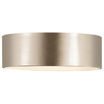 Z-Lite - Harley Three Light Flush Mount, Brushed Nickel - Inspiring with an easy casual feel the Harley modern three-light flushmount ceiling light delivers simple elegance with a hint of industrial design elements. A simple ring silhouette forms its drum shade made of brushed nickel finish steel creating a versatile fixture for a low-key but tasteful look in a kitchen dining space or living area.