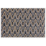 Bareens Designer Rugs - Eclectic Turkish Kilim Sutherla Hand-Woven Wool Rug - 6'1'' x 8'2'' - Elevate the elegance of your home with this stunning hand-woven tribal Kilim wool rug. Meticulously crafted on a loom by the Nomad Turkman people using hand-spun wool and 100% natural vegetable dyes, these rugs are recognized for their repetitive geometric patterns, incorporating naturalistic floral and traditional designs. The contemporary fashion palette results in bold, sharp patterns that are incredibly versatile, as the pattern is the same on both sides. These reversible rugs feature a lighter shade on one side and brighter colors on the other, providing versatility according to preference. These unique rugs are made by knotting short strands of different colors onto the warps and securing them by tightly pressing the wefts. The designs are created by interweaving the various colored wefts and warps. Kilims are known for their exceptional durability and versatility, making them truly unique rugs.  Product Details    Rug Size: 6'1'' x 8'2''  Material: 100% Wool  Style: Kilim, Flat Weave, Dhurrie, Turkish, Southwestern, Rustic, Tribal  Colors: Natural, Blue, Grey,   Weave Type: Hand-Woven, Handmade  Pile Height: Less than 0.25 inch