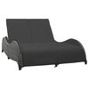 Vidaxl Double Sun Lounger With Cushion Poly Rattan Anthracite