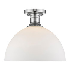 Golden Lighting 3118-SF14-OP Hines 1 Light 14"W Semi-Flush - Chrome