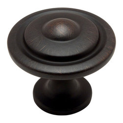 Cosmas - Cabinet Round Knob, 1-1/4" Diameter, Oil Rubbed Bronze, Set of 25 - Cabinet And Drawer Knobs