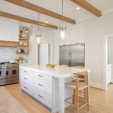 Transitional Kitchen Featuring Rift Cut Oak Accents