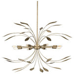 Progress Lighting - Mariposa 8-Light Antique Gold Luxe Pendant Hanging Light - Take a naturalistic approach to modern room design with the Mariposa Collection 8-Light Antique Gold Contemporary Hanging Pendant Light.