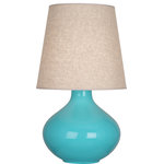 Robert Abbey - June Table Lamp, Buff, Egg Blue - Egg Blue June Contemporary Table Lamp