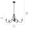 Kichler 52455 Freesia 5 Light 31"W Taper Candle Chandelier - Anvil Iron