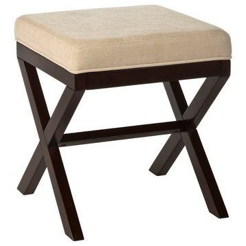 Hillsdale Furniture Morgan Upholstered Backless Vanity Stool, Espresso
