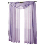 Royal Tradition - Abri Single Rod Pocket Sheer Curtain Panel, Lavender, 50"x63" - Want your privacy but need sunlight? These crushed sheer panels can keep nosy neighbors from looking inside your rooms, while the sunlight shines through gracefully. Add an elusive touch of color to any room with these lovely panels and scarves. Sheers enhance the beauty of windows without covering them up, and dress up the windows without weighting them down. And this crushed sheer curtain in its many different colors brings full-length focus to your windows with an easy-on-the-eye color.