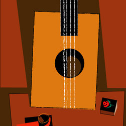 Cubistica - Guitar, Pipe And Matches - Fine Art Prints